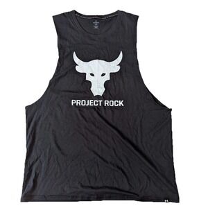 Under Armour Project Rock Brahma Bull 1373787 004 Men's L Black Tank NWT Workout